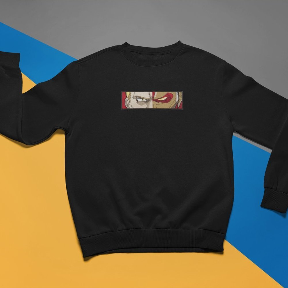 New- White&black Embroidered anime box Sweaters